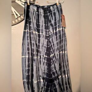 NWT Ruff Hewn long blue tie dyed skirt size medium